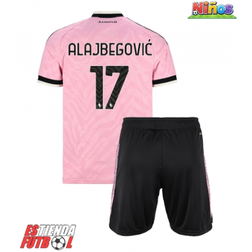 Juventus Kerim Alajbegovic #17 Segunda Equipación Niños 2026-27 Manga Corta (+ Pantalones cortos)